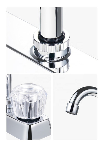 Llaves Lavabo Baño Grifo Mezcladora Acero Inoxidable Cromado Color Plateado