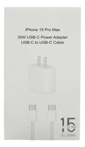 Cargador iPhone 15 Pro Max 35w Certificados