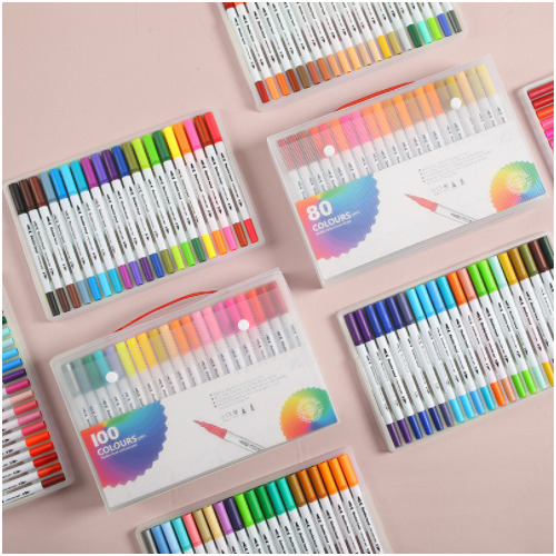 Caneta De Aquarela Soft Head Color Hook Line 48 Cores