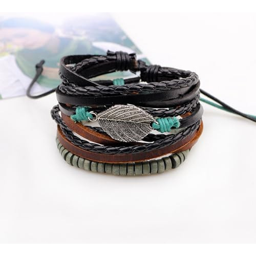 Pulsera Larga De Cuero Tiantian Para Hombres Y Mujeres, Puls