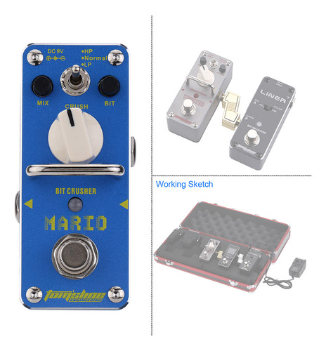 Pedal De Efectos Bypass Amo-3 Aroma Con True Pedal Bit Mini