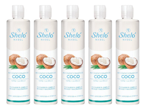 5 Pack Acondicionador De Coco Shelo