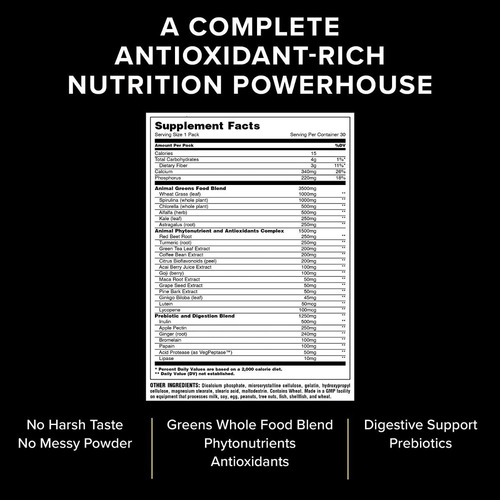 Animal Greens Pak Prebioticos Y Digestion 30 Packs,