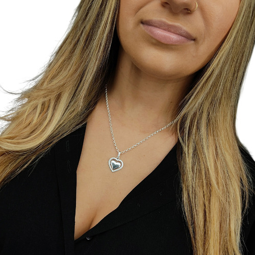 Colar 3mm Feminino Com Pingente Em Prata 925 Com Cor Prateado