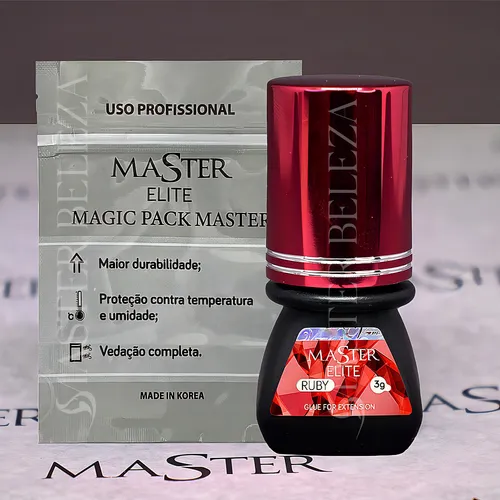Adhesivo para extensiones de pestañas Elite Master Hs Ruby, 3 ml, color negro