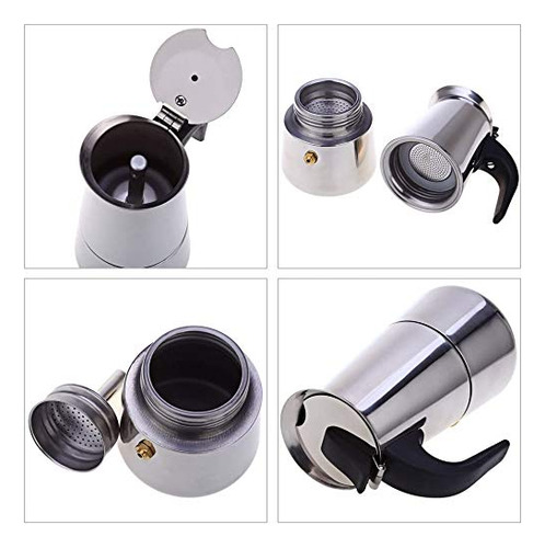 Cafetera Kkhouse De Acero Inoxidable Mocha Espresso Latte Pe