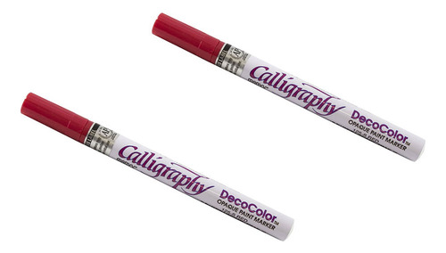 Marvy Uchida Calligraphy Markers De Pintura Opaca, Rojo, 2/p