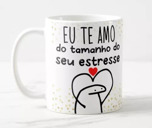 Caneca meme boneco palito flork te amo do tamanho do seu estresse