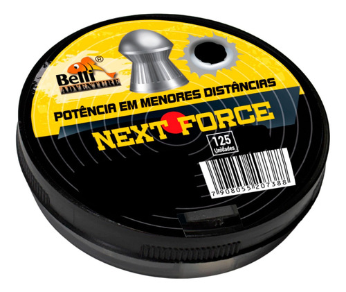 Chumbinho Next Force 5,5mm 125 Un Ponta Ogival Alta Potência