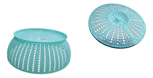 Cestas Organizador Canasta Tipo Rattan C Tapa 2 Pz Multiusos