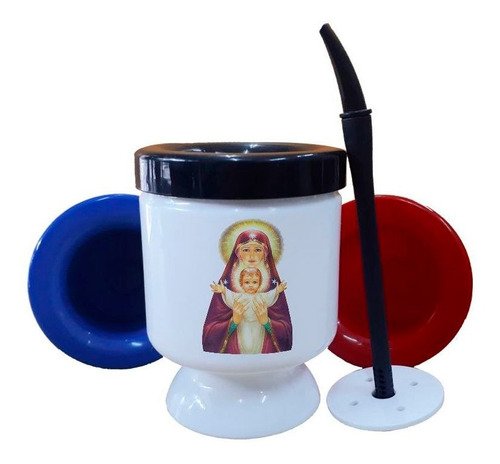 Mate Plastico Virgen Maria Niño Jesus Religion M2