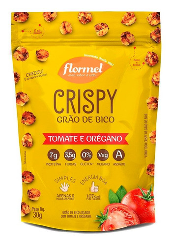 Crispy Salgadinho De Grão De Bico Tomate + Orégano Flormel