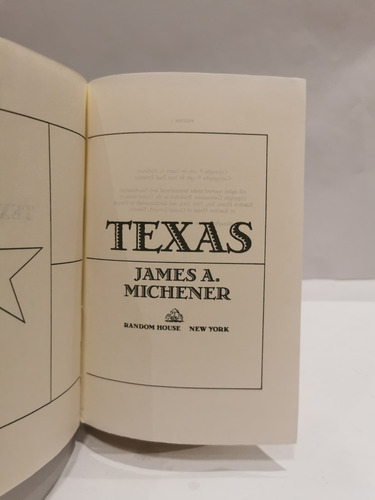 Texas (volume I).james A. Michener