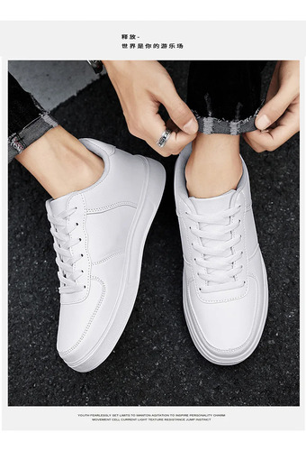 Zapatos Casuales Blancos De Moda Para Hombre De Talla Grande