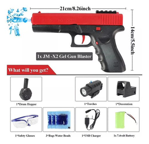 Novo New Lazhu Pistola De Bala De Gel Elétrica X2 Para
