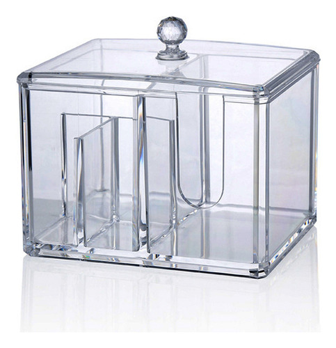 Pads Organizer Box Cotton Container Powder 4-grid Cosmetic