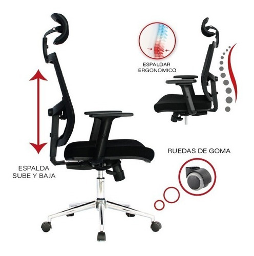 Imagen 2 de 7 de Silla De Oficina Curiti Esp.cremallera-sincro-brazo3d-slider