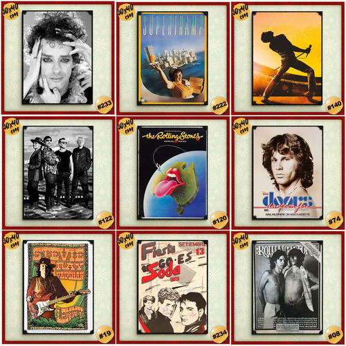 Pack De 3 Posters 30 X 40 Cm De Bandas De Rock A Elección