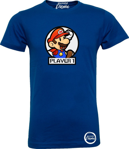 Polera De Hombre Mario Bros Player 1