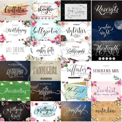26000 Mega Pack Fuentes Vectores Para Corel Photoshop Etc