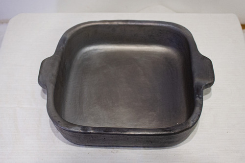 Olla De Barro Cuadrada Negra Platinada Tipo Essen Negro