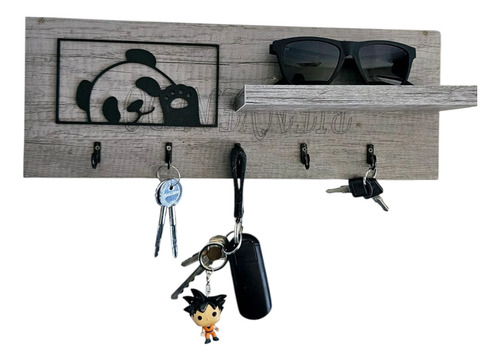 Portallaves De Pared Perchero Organizador Moderno Decoración Gris Lombardia
