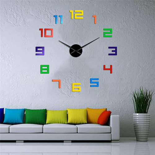 Pegatinas De Pared Creativas De Reloj De Pared Diy 3d Negro
