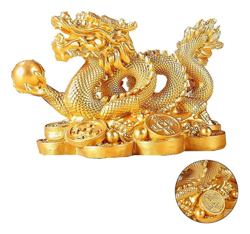 Dragon Chino Mega Estatua Color Madera Decoraciones