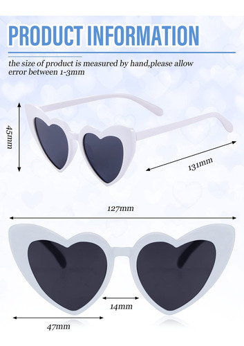 X Paquete De 6 Lentes De Sol En Forma De Corazón For Niños