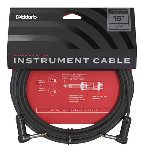 Cable Daddario Pw-amsgrr-15 Plug Angular Plug Angular 4,5 M