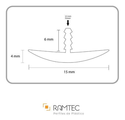 Imagen 2 de 4 de Cubrecanto Perfil T Moldura Semiflexible De 15m Plástico Pvc