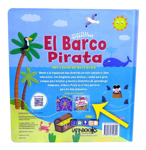 Imagen 4 de 5 de Aventuras Interactivas/barco Pirata/empuja, Abre, Gira/niños