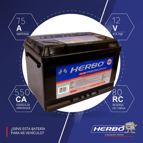Bateria Herbo Premium Max 12x75 Citroen C4 Herbo