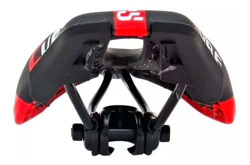 Imagem 3 de 5 de Selim Cube Vazado Bike 26/29 Preto Com Vermelho Mtb Speed