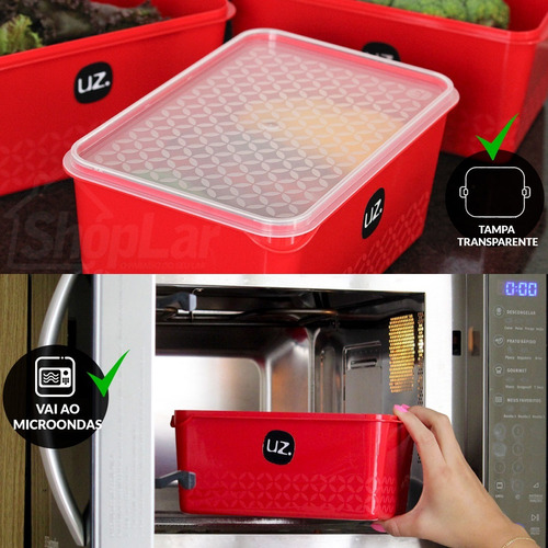 Imagem 3 de 8 de Jogo De Potes 3 Peças Uz Multiuso 3l, 2l E 1 Litros Bpa Free