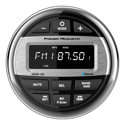 Receptor Marino Power Acoustik Mmr-4b Bluetooth Usb