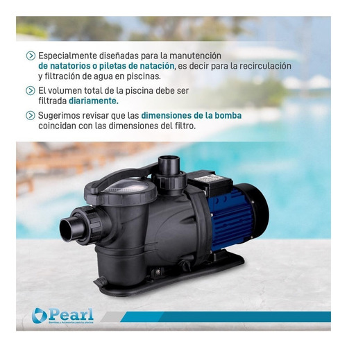 Bomba Pileta Autocebante Pearl Pool II 100 1 Hp