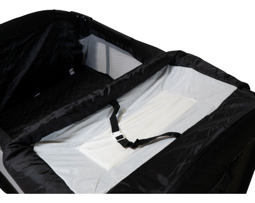 Cuna Corral Para Bebé Starkids Galaxis Portátil Mecedora Color Negro Diseño De La Tela Liso