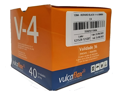 Vulcaflex V4 Remendo A Frio 80mm Cx 40pçs