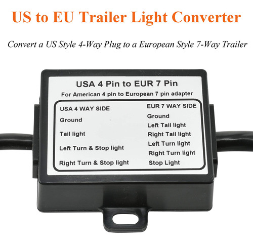 Oyviny Us To Eu Trailer Light Converter 4 Way 7 Adapter Usa
