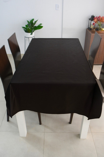 Mantel Cuerina Impermeable Rectangular 3.00x1.40 Ecocuero Color Negro Liso