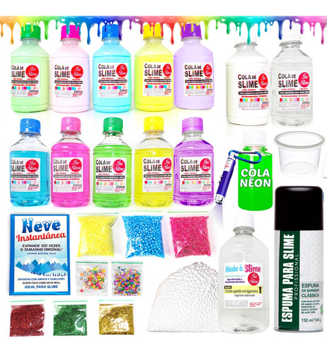 Kit Completo Para Fazer Slime + Espuma De Barbear