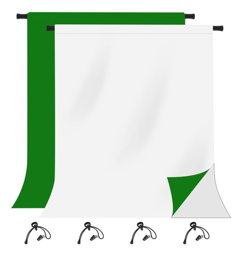 Kuskx010 - Telón De Fondo De Pantalla Verde Blanco De 5 X 7 