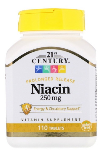 Niacin Liberacion Prolongada 110 Tabs 250mg Energia Y Stress