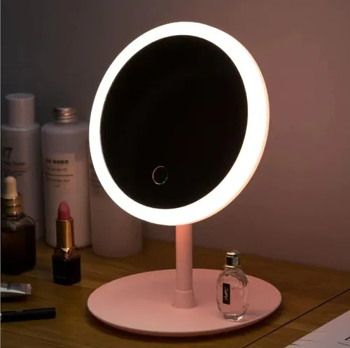 Espejo Para Maquillaje Con Luz Led Aumento Mod Circular Circulo Espejo