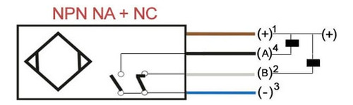Sensor Inductivo M12 4 Mm Npn N.a.+ N.c. Conector M12