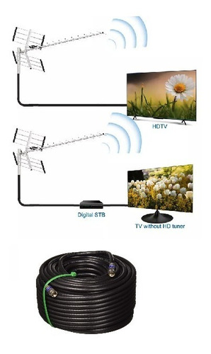 Imagen 7 de 10 de Antena Exterior Digital Para Tv Metalica Con Estabilizador