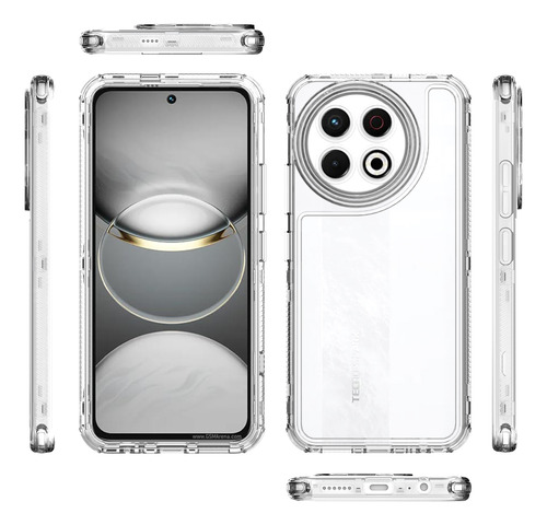 Funda De Teléfono Transparente Con Cobertura Para Tecno Spark 30 Pro 30pro 4g 20 Plus, Tpu+pc, Fundas Gruesas Anticaídas