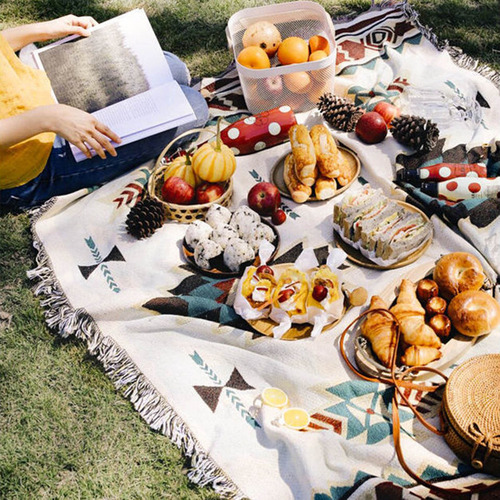 Mantel De Camping Estilo Étnico, Algodón Suave,