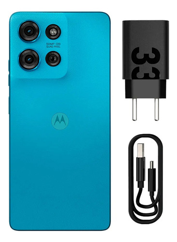 Smartphone Motorola Moto G75 5g 256gb de cuero vegano azul